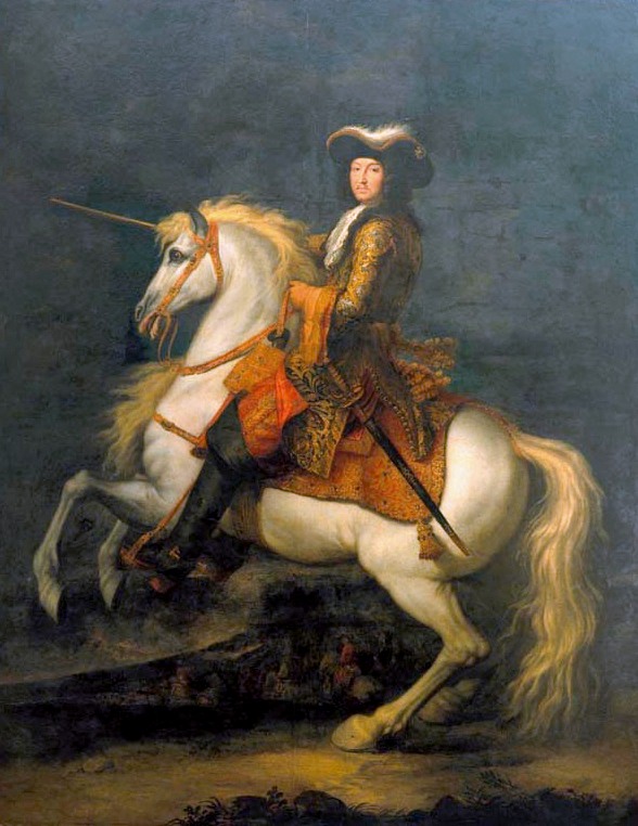 Equestrian Portrait of Louis XIV (1638–1715) by René-Antoine Houasse. The 'Sun King' was the most powerful monarch in Europe