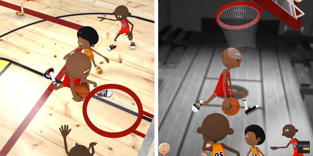 Basketball Under the Leg Slam Dunk - Stories Preschool
