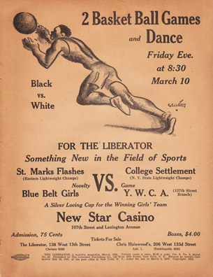 Ad from The Liberator magazine promoting an exhibition in Harlem, March 1922. Drawing by Hugo Gellert