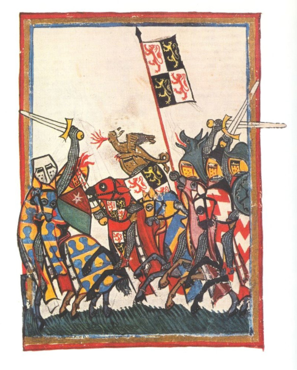 John I, Duke of Brabant, at the Battle of Worringen, Codex Manesse, about 1340