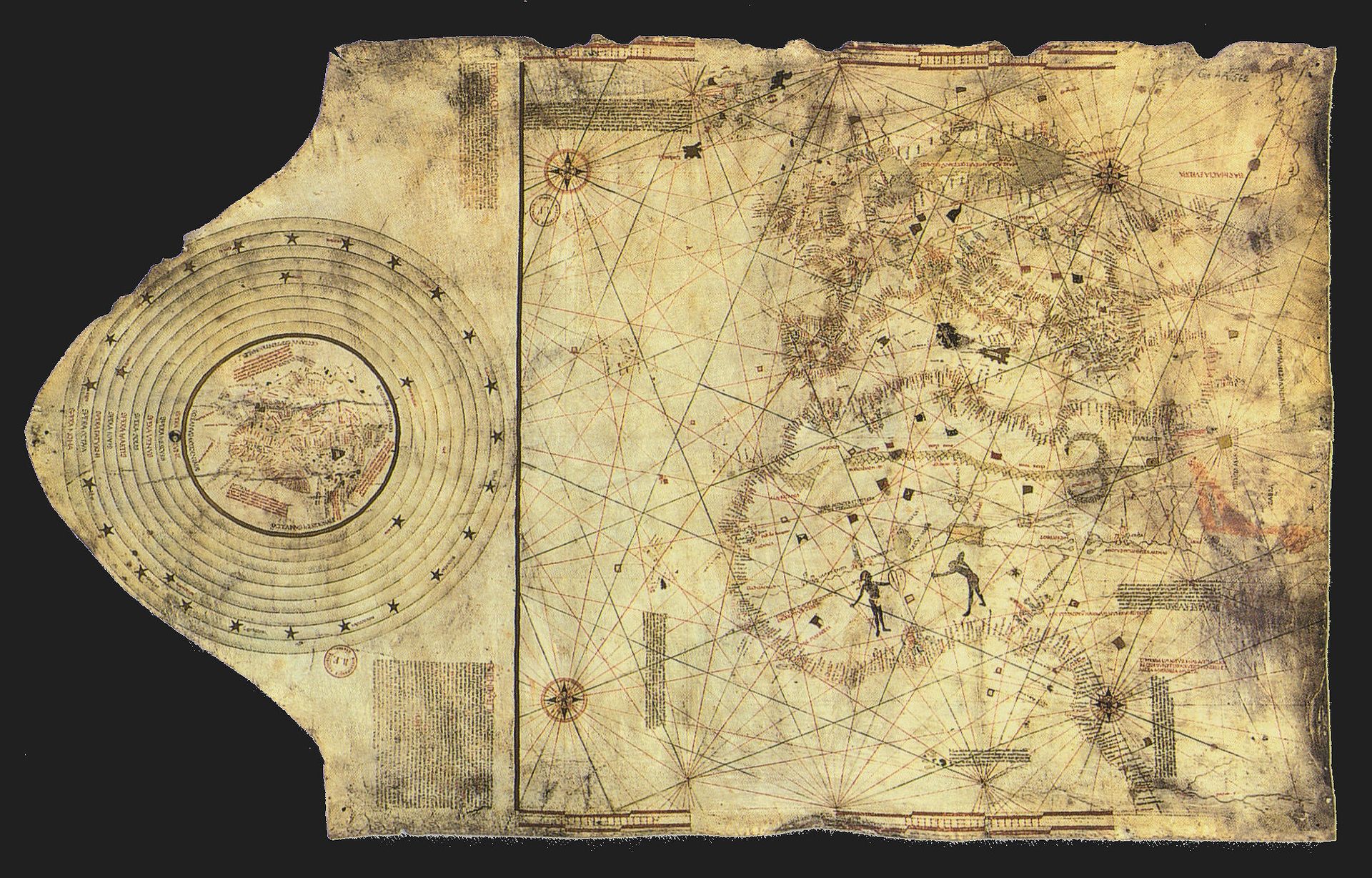 Columbus map, drawn c. 1490 in the Lisbon workshop of Bartolomeo and Christopher Columbus
