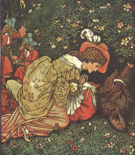 Illustration for Beauty and the Beast by Walter Crane - Stories Preschool