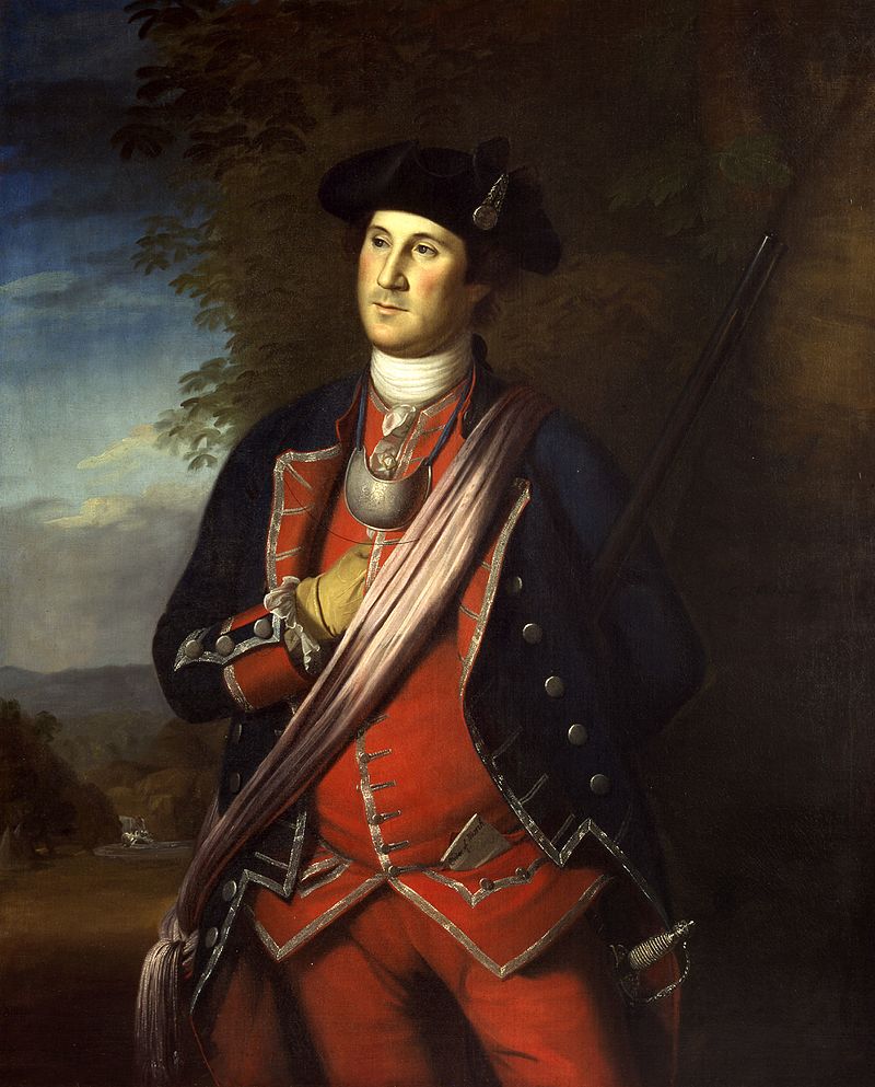 The earliest authenticated portrait of George Washington shows him wearing his colonel's uniform of the Virginia Regiment. This portrait was painted in 1772 by Charles Willson Peale.