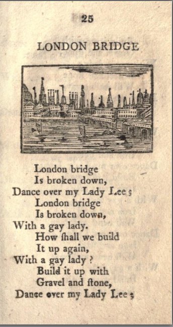 The first page of the rhyme from an 1815 edition of Tommy Thumb's Pretty Song Book (c. 1744)