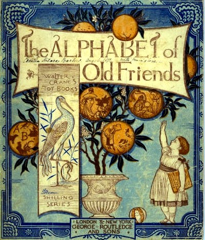 Cover of a toy book published in 1874, illustrated and designed by Walter Crane, coloured and printed by Edmund Evans - Stories Preschool