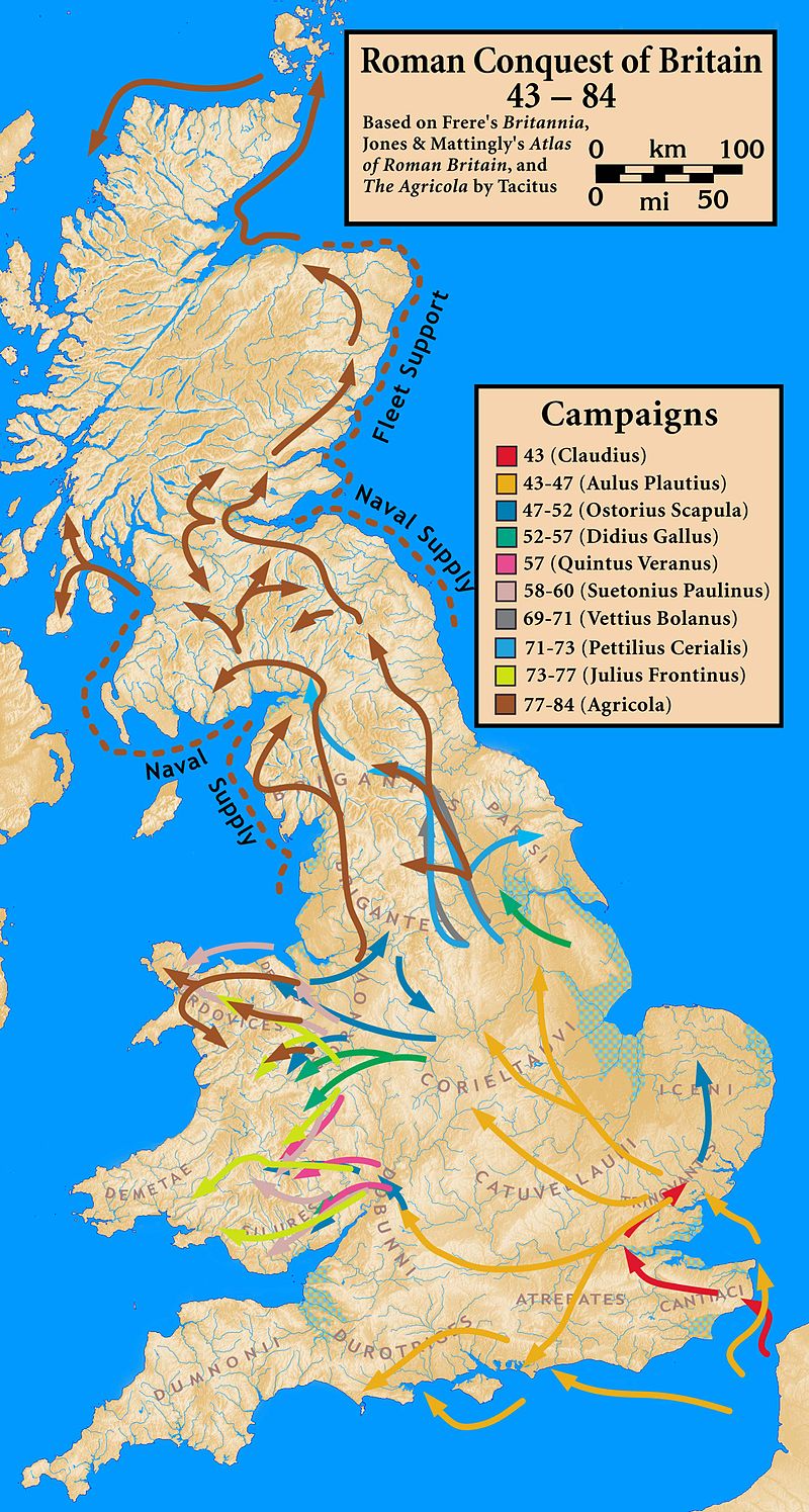 Campaigns in the Roman Conquest of Britain, 43—84 AD