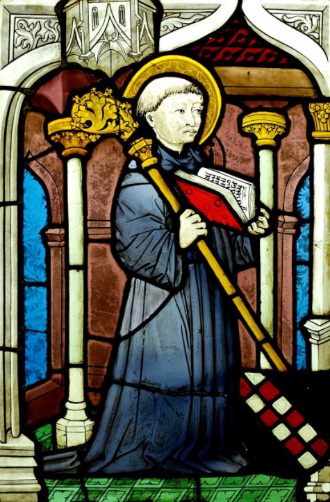 St Bernard in stained glass, from the Upper Rhine, c. 1450