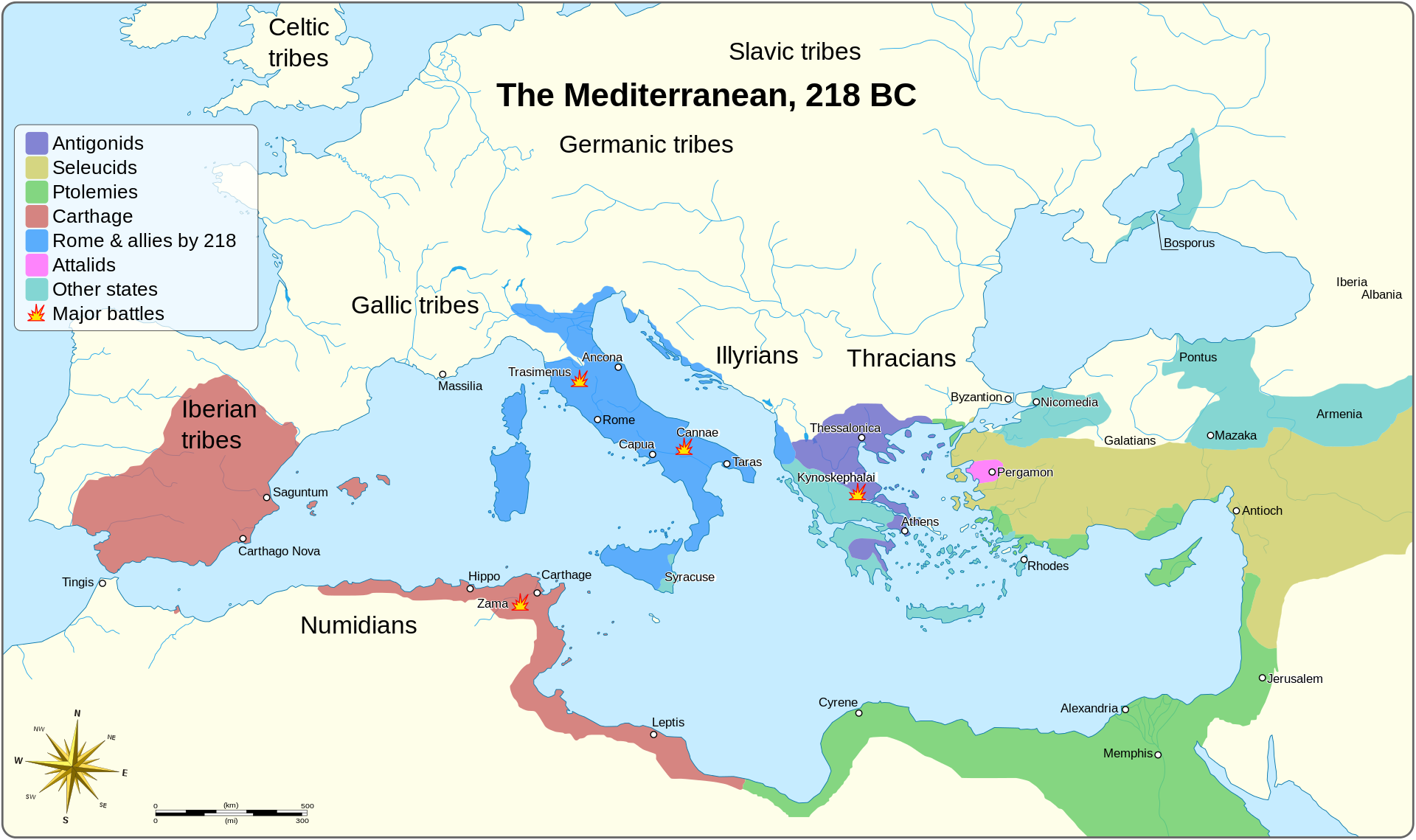 The Mediterranean in 218 BC