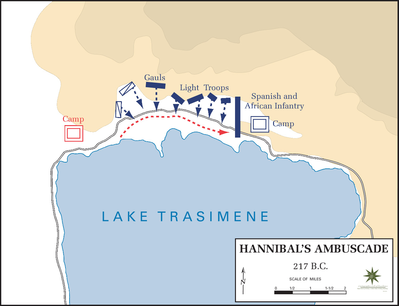 Battle of Lake Trasimene, Hannibal's ambuscade