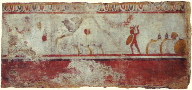 A Lucanian tomb painting of the Battle of the Caudine Forks