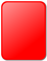 Players are cautioned with a yellow card, and dismissed from the game with a red card. These colours were first introduced at the 1970 FIFA World Cup and used consistently since.