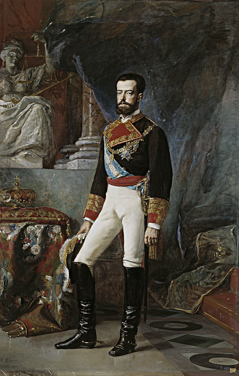 Amadeo (Italian Amedeo, sometimes anglicized as Amadeus) ( 30 May 1845 – 18 January 1890) was the only King of Spain from the House of Savoy. He was the second son of King Victor Emmanuel II of Italy and was known for most of his life as Duke of Aosta, but served briefly as King of Spain from 1870 to 1873. Granted the hereditary title Duke of Aosta in the year