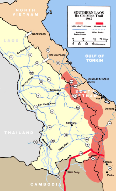 The Ho Chi Minh trail was used to supply the Viet Cong