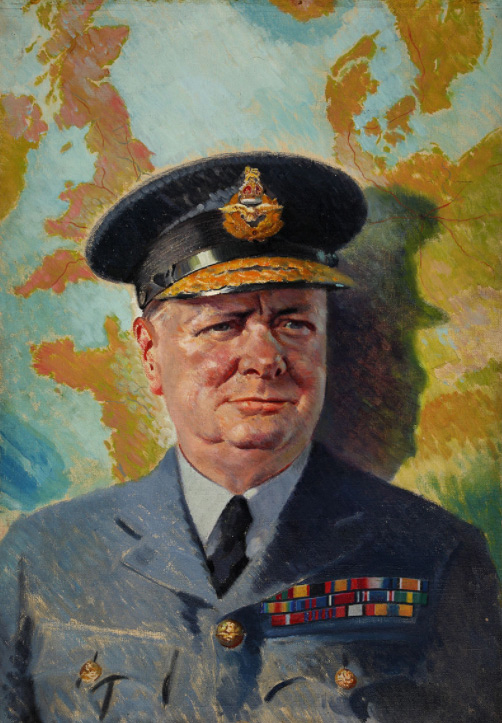 Churchill in his air commodore's uniform