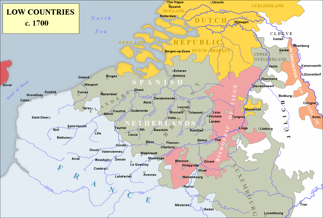 The Low Countries c. 1700: the principal theatre during the Nine Years' War