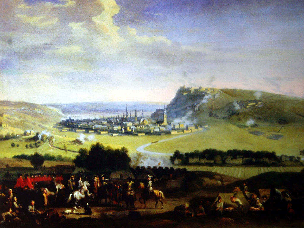 Siege of Namur (1695) by Jan van Huchtenburg. In the foreground William III, dressed in grey, confers with the Elector of Bavaria