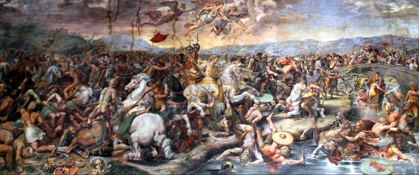 The Battle of the Milvian Bridge (1520–24) by Giulio Romano