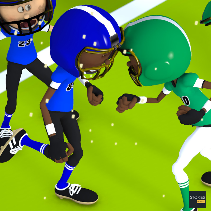American Football Helmet-to-helmet Collision | Stories Preschool