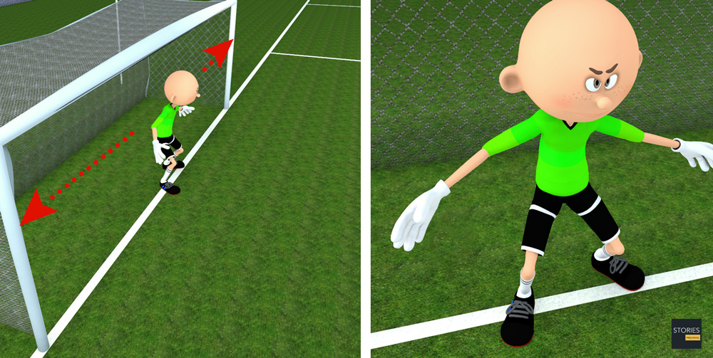 Soccer Goalkeeper lunging forward while Penalty Kick - Stories Preschool